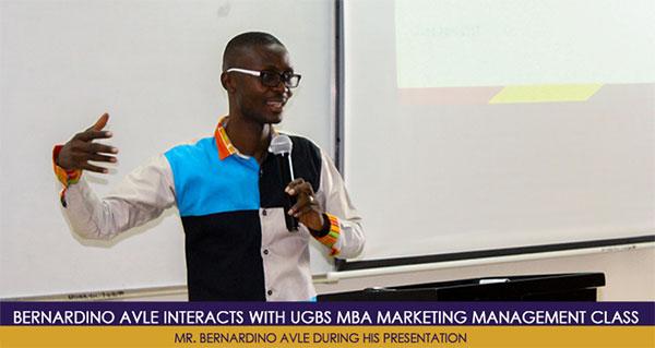 Bernard Avle interacts with UGBS MBA Marketing Management Class